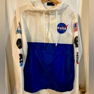 Nwot Offical Chemistry NASA White & Blue Windbreaker